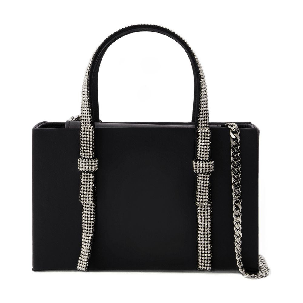 Kara Bow Midi Top Handle Bag — Black by Kara