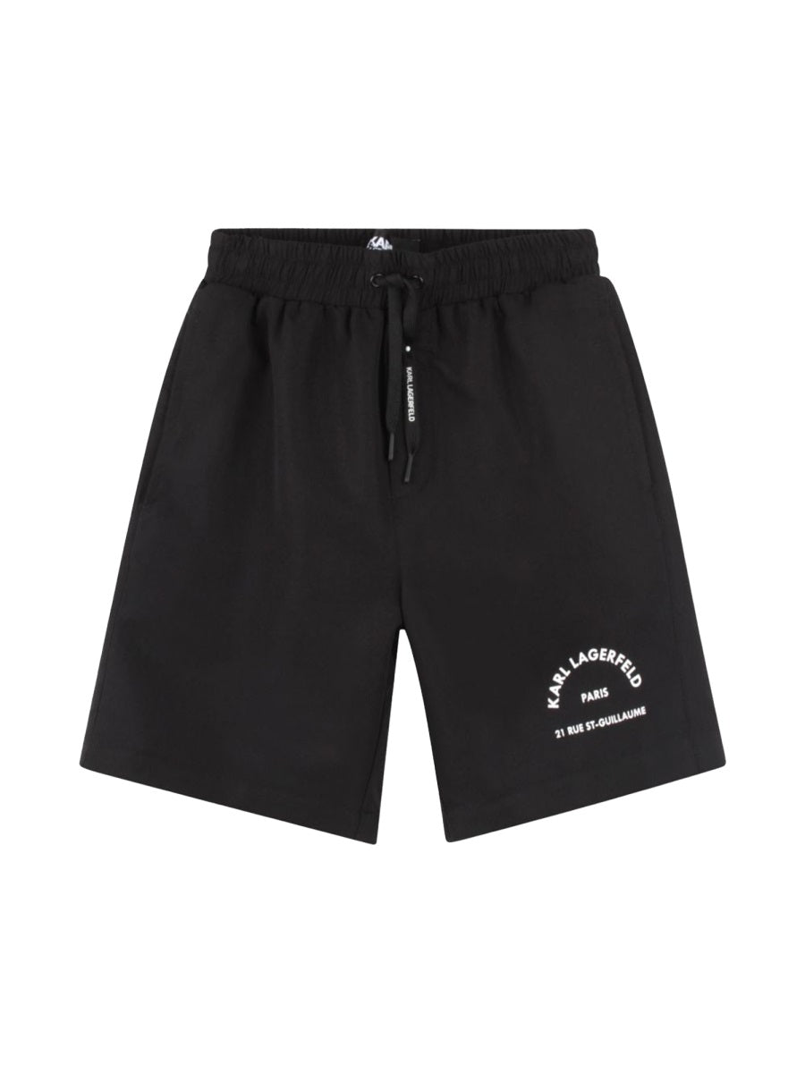 Karl Lagerfeld Polyester Swim Bermuda Shorts — Black by Karl Lagerfeld