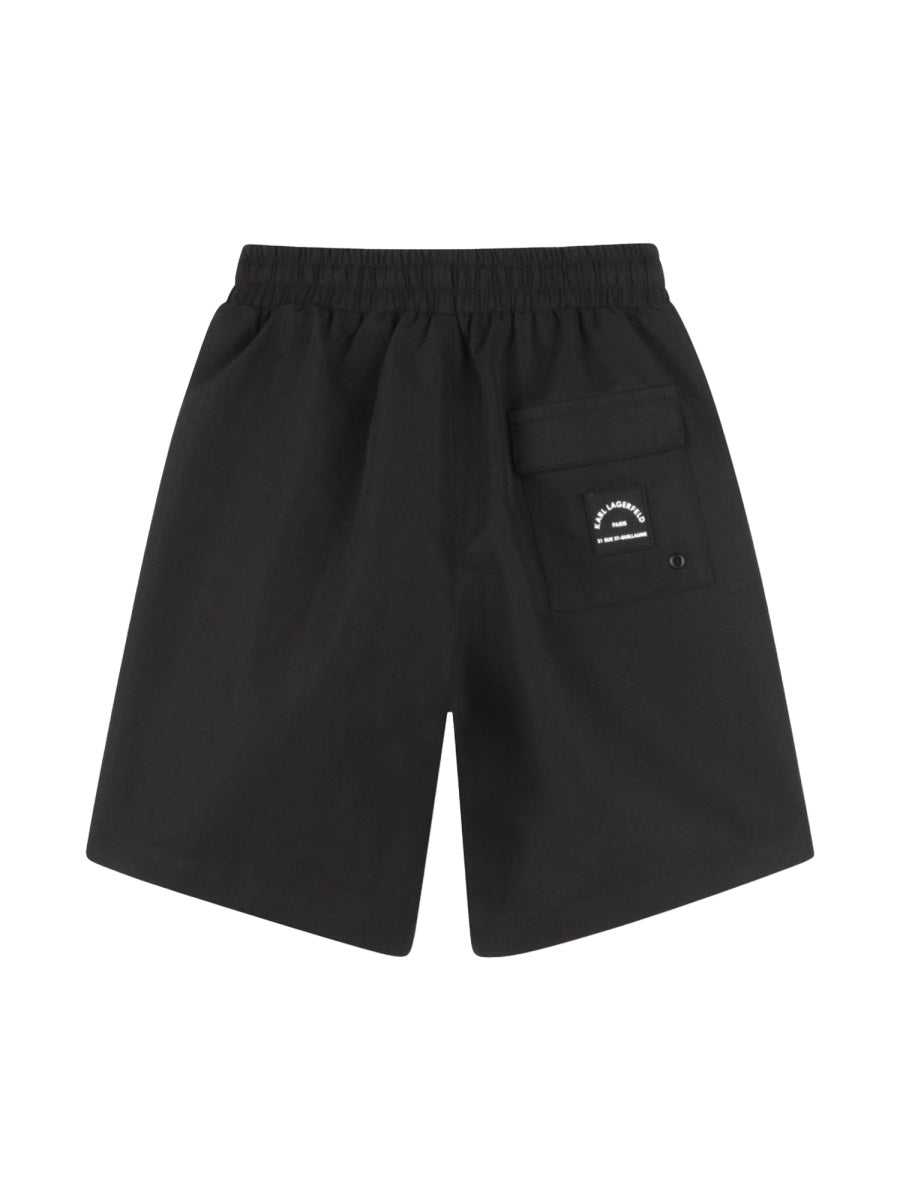 Karl Lagerfeld Polyester Swim Bermuda Shorts — Black, view 2