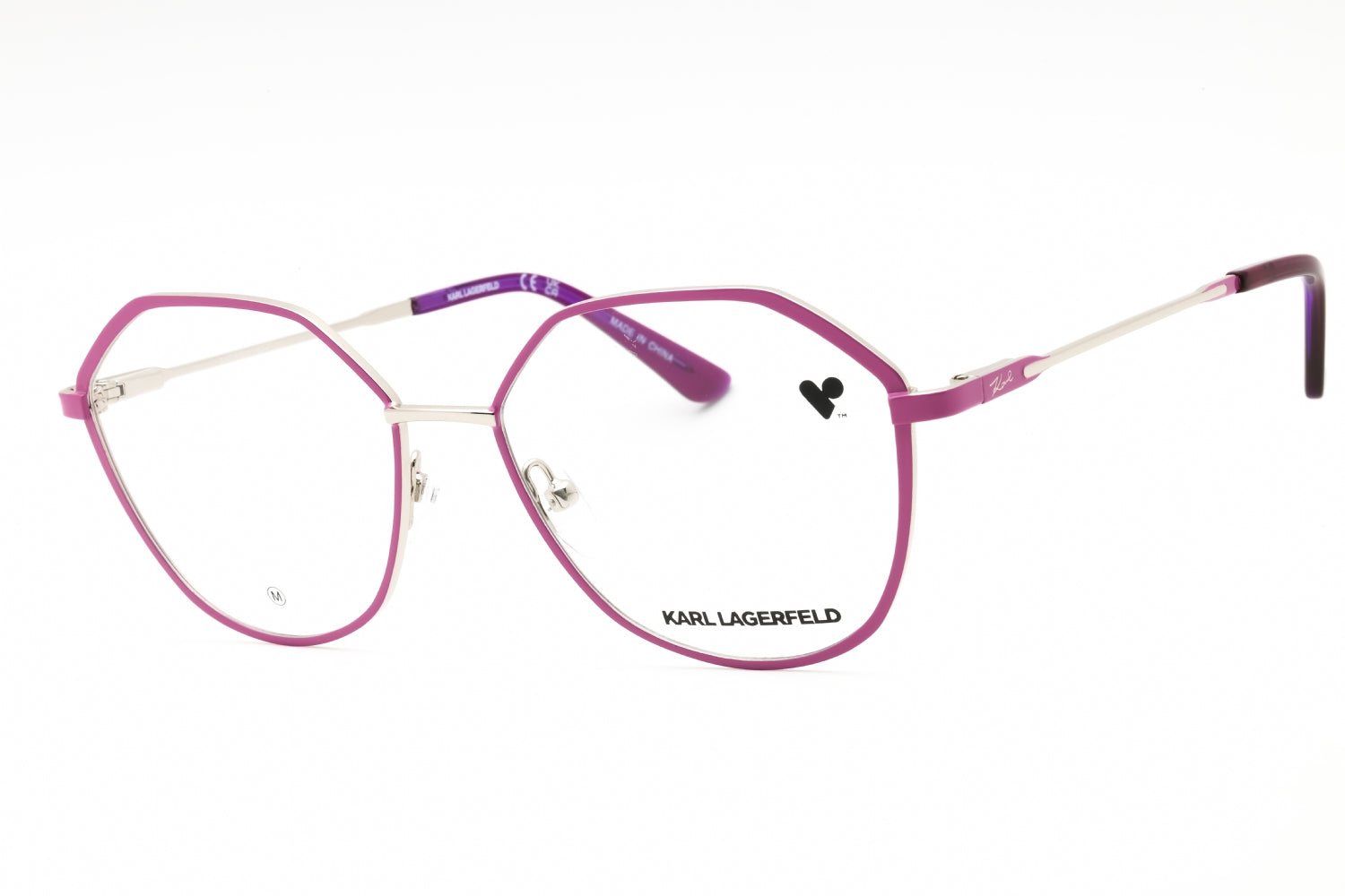 Karl Lagerfeld KL346 Round Metal Frame Eyeglasses — Magenta by Karl Lagerfeld