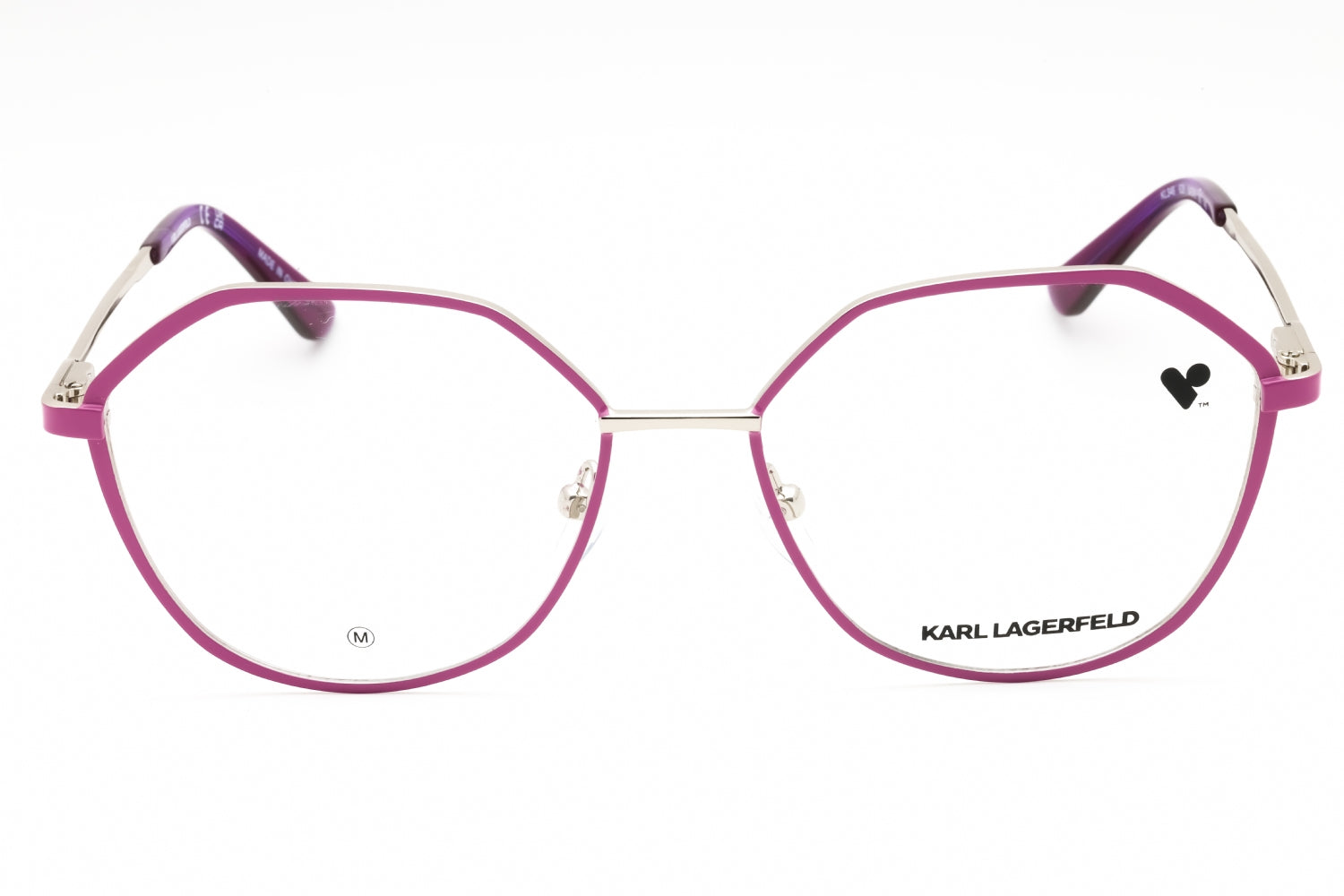 Karl Lagerfeld KL346 Round Metal Frame Eyeglasses — Magenta, view 2