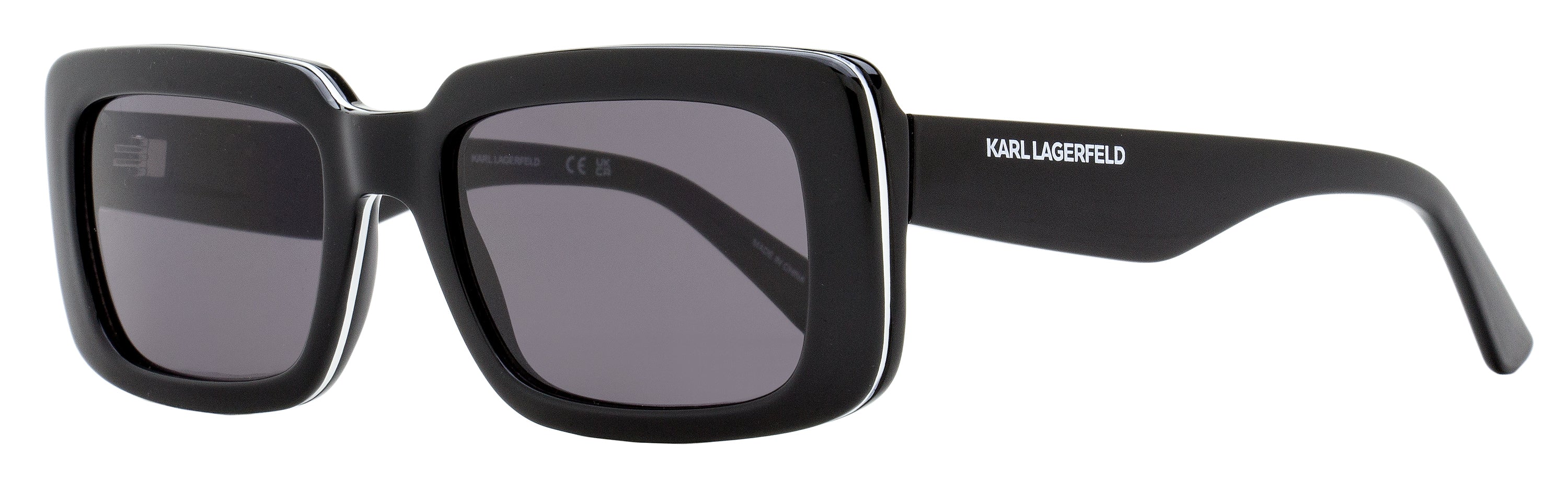 Karl Lagerfeld KL6101S Rectangle Frame Sunglasses — Black by Karl Lagerfeld