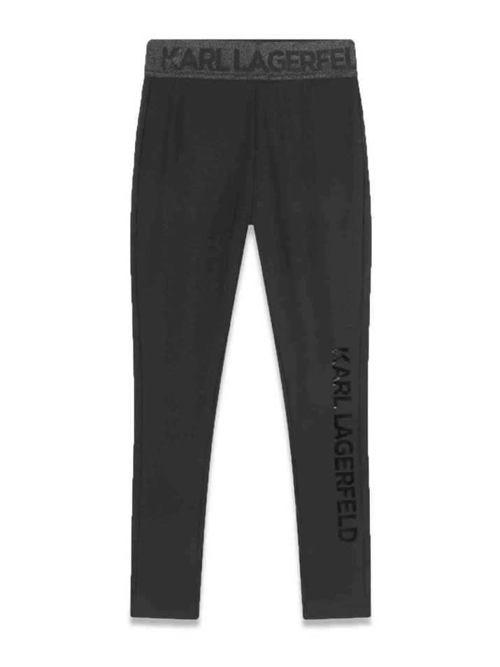 Karl Lagerfeld Viscose Blend Leggings — Black by Karl Lagerfeld