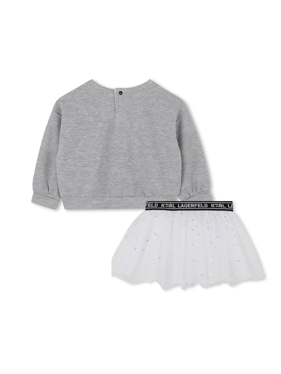 Karl Lagerfeld Cotton-Blend Two-Piece Skirt Suit — Gray, view 2