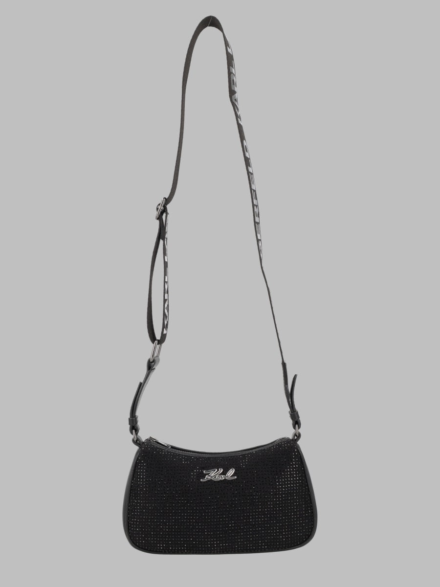Karl Lagerfeld Structured Polyester Top Handle Bag — Black by Karl Lagerfeld