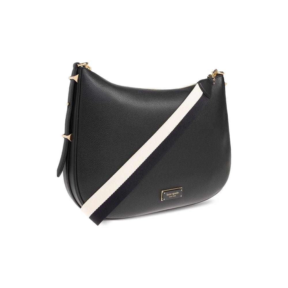 Kate Spade Calf Leather Shoulder Bag — Black, view 3