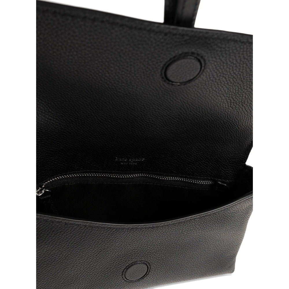 Kate Spade Foldover Calf Leather Shoulder Bag — Black, view 2