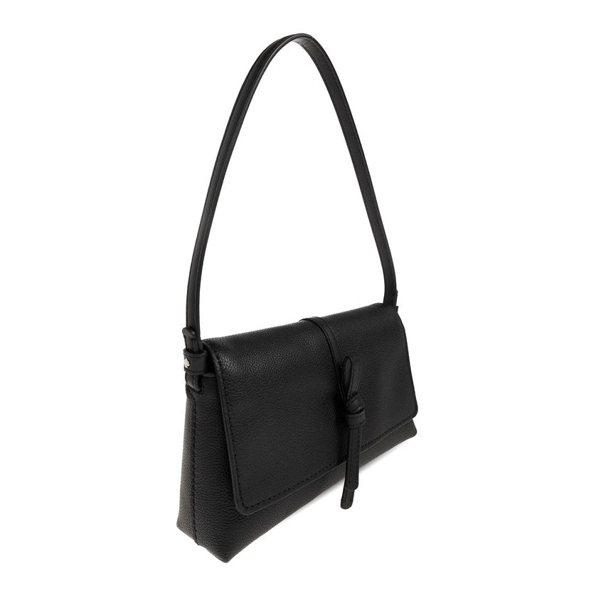 Kate Spade Foldover Calf Leather Shoulder Bag — Black, view 5