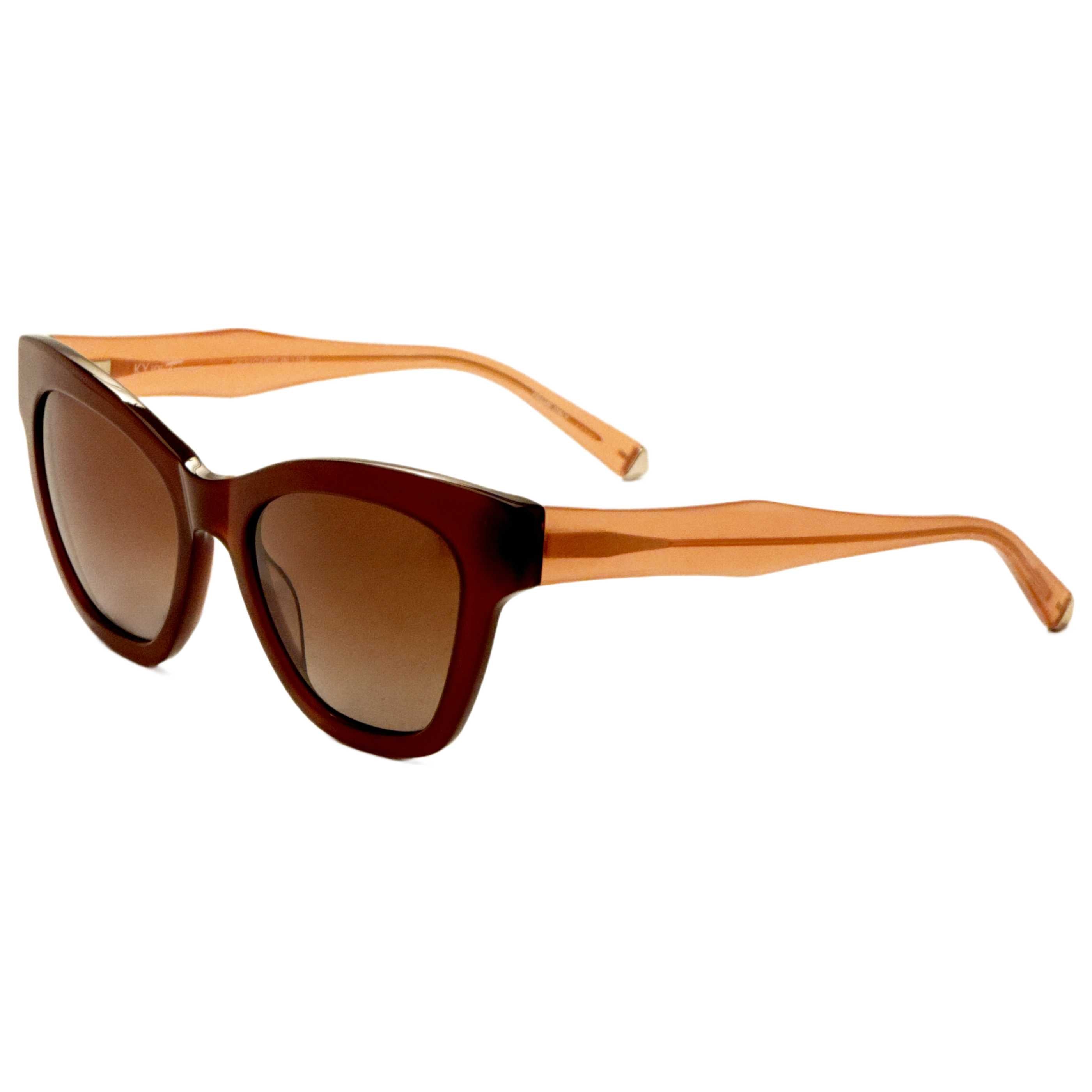 Kate Young K538AMB55 Oversized Cat-Eye Sunglasses — Brown by Kate Young
