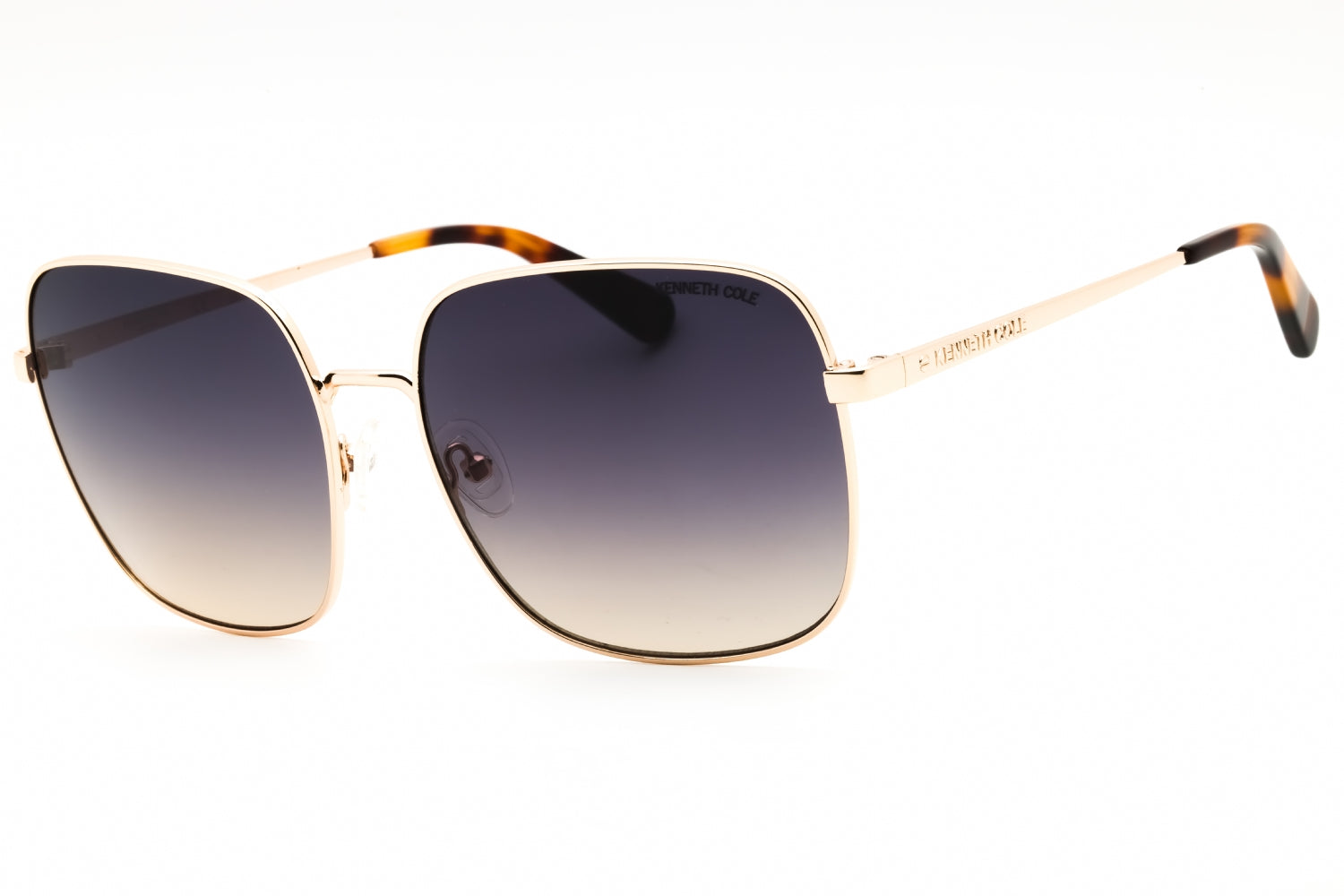 Kenneth Cole New York KC00025 Rectangular Metal Sunglasses — Gold by Kenneth Cole New York