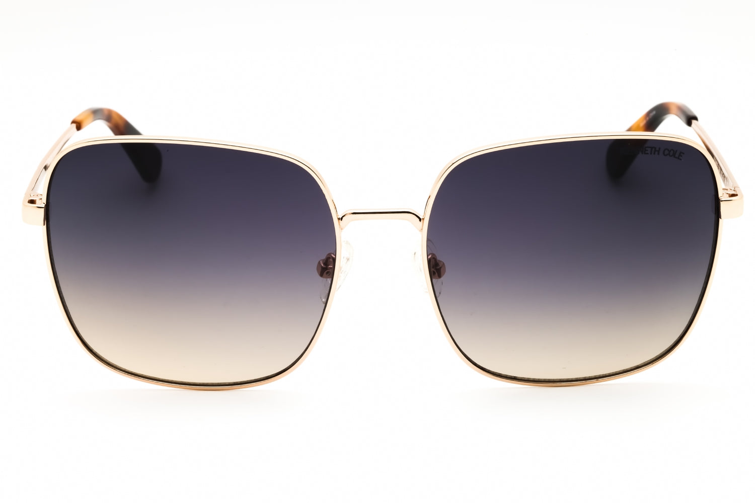 Kenneth Cole New York KC00025 Rectangular Metal Sunglasses — Gold, view 2