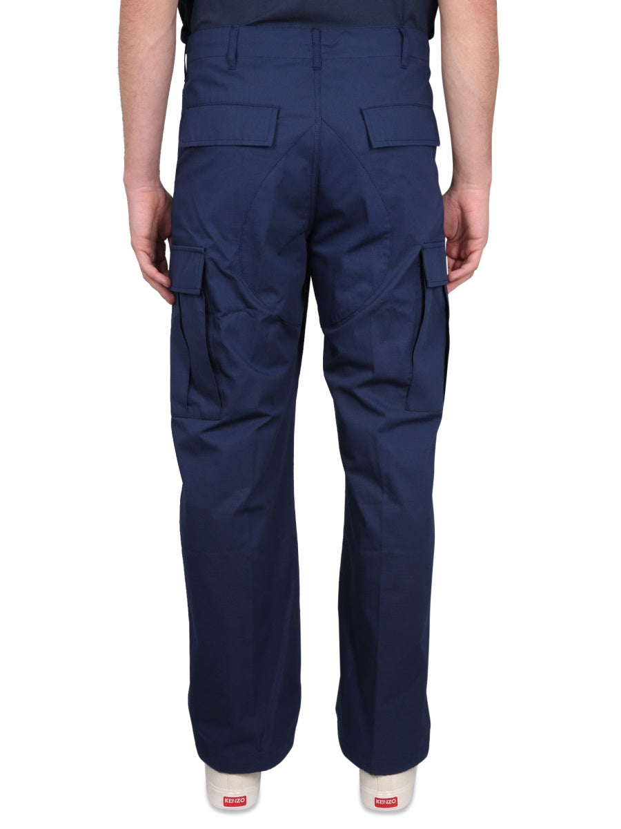 Kenzo Cotton Cargo Pants — Blue, view 2