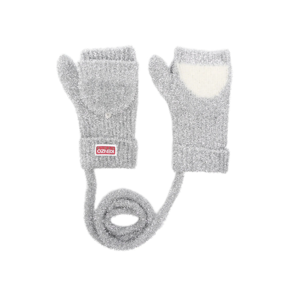 Kenzo Foldover Mitt Gloves — Gray by Kenzo