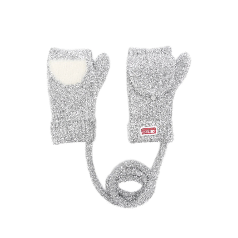 Kenzo Foldover Mitt Gloves — Gray, view 3