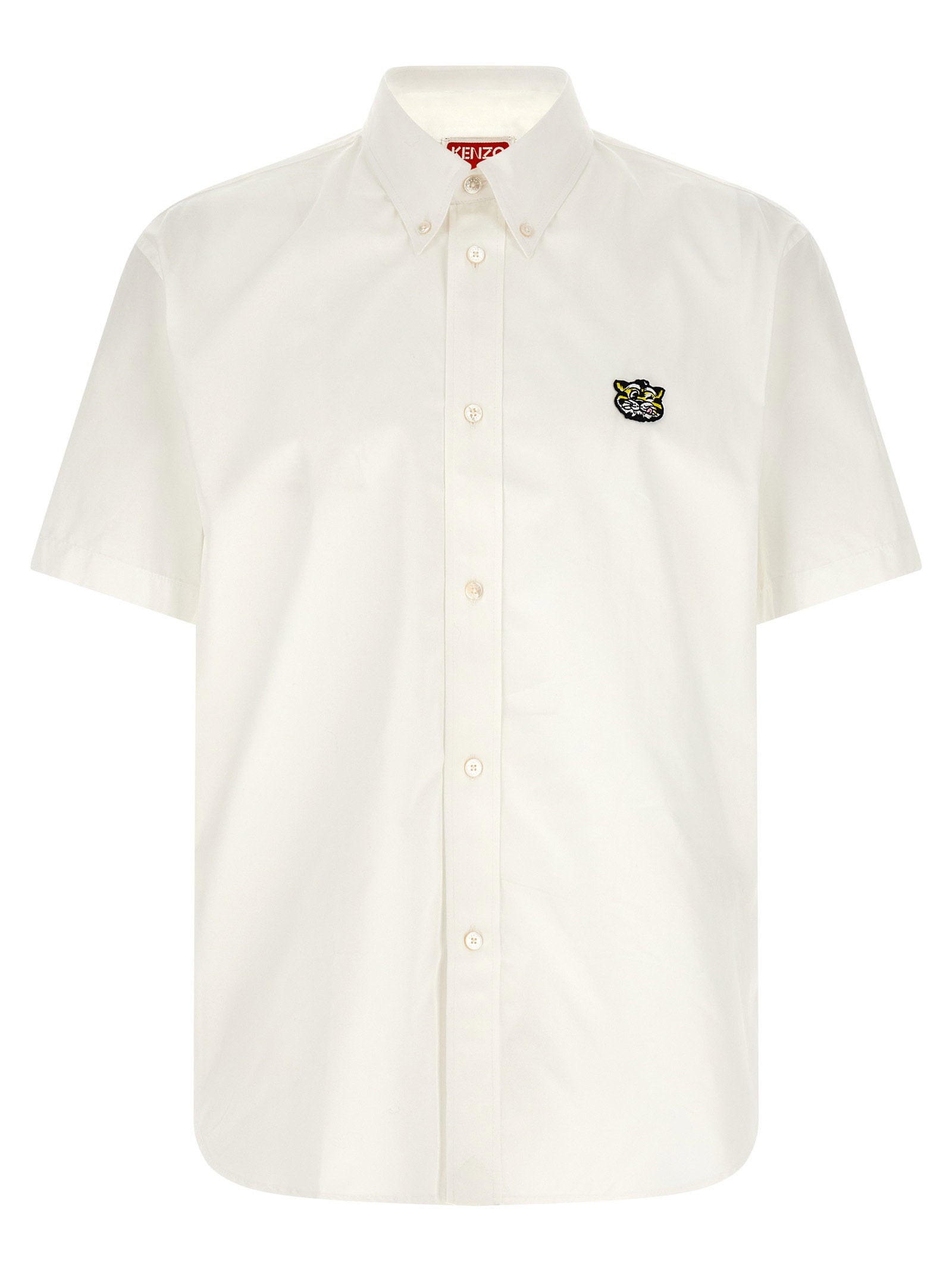 Kenzo Wild Tiger Crest Logo Shirt — Cream by Kenzo