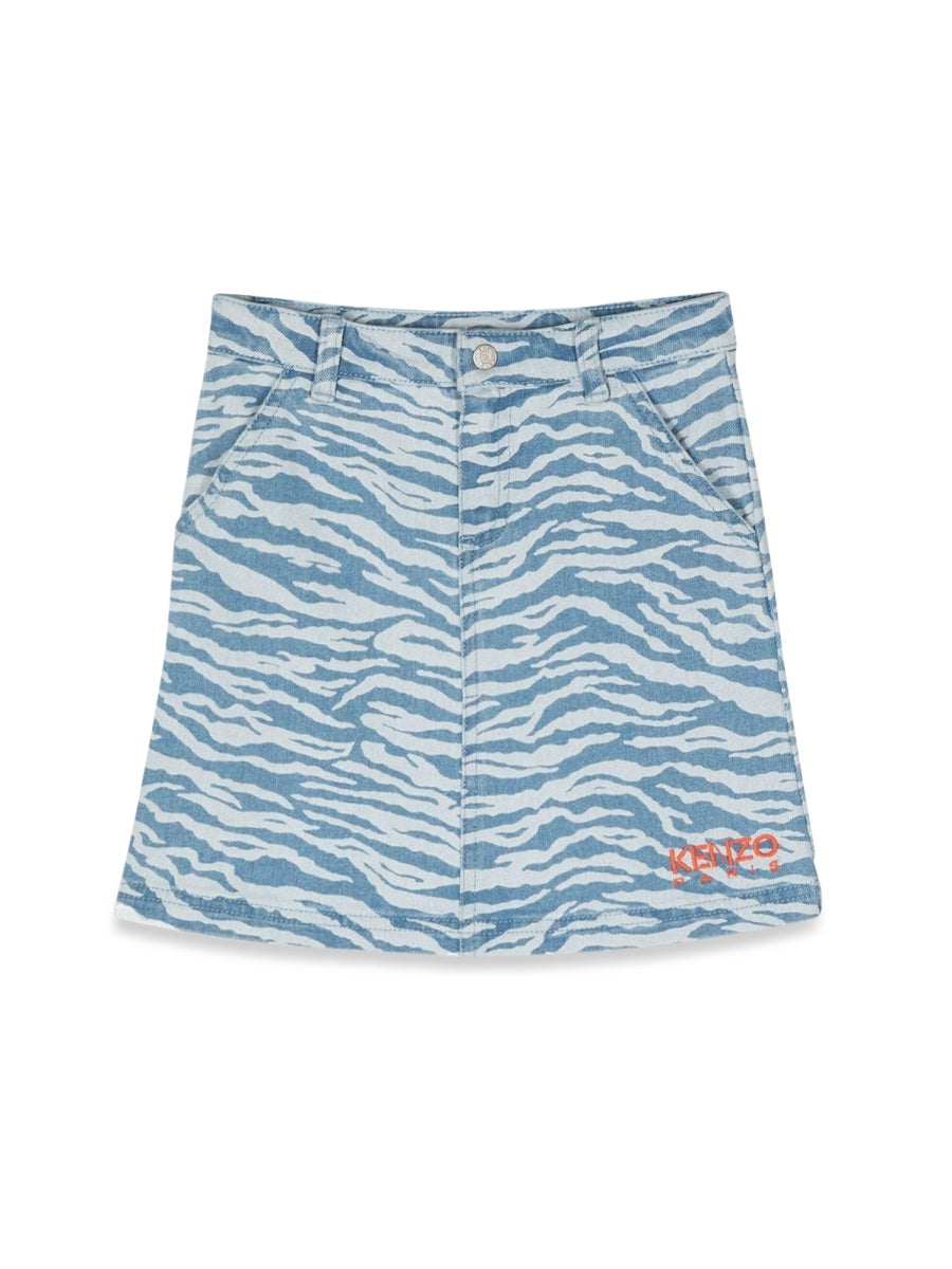 Kenzo Cotton-Blend Skirt — Blue by Kenzo