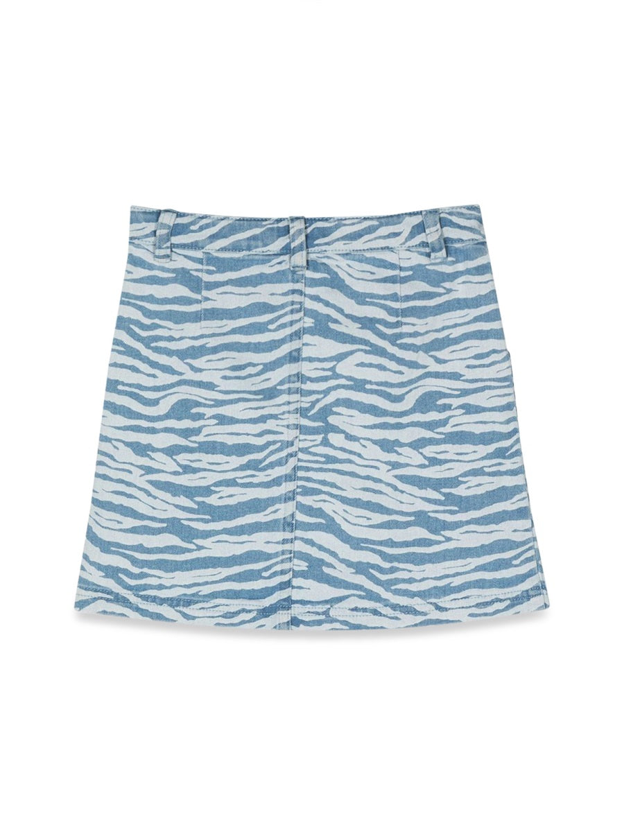 Kenzo Cotton-Blend Skirt — Blue, view 2