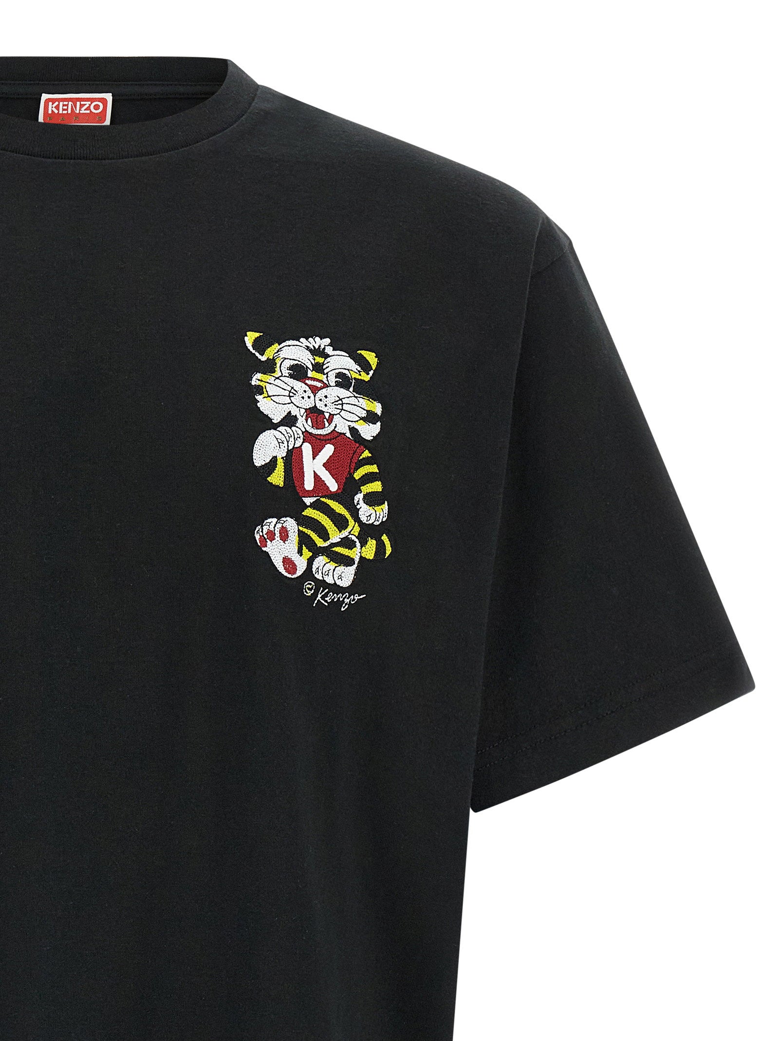 Kenzo Wild Tiger Embroidered T-Shirt — Black, view 3
