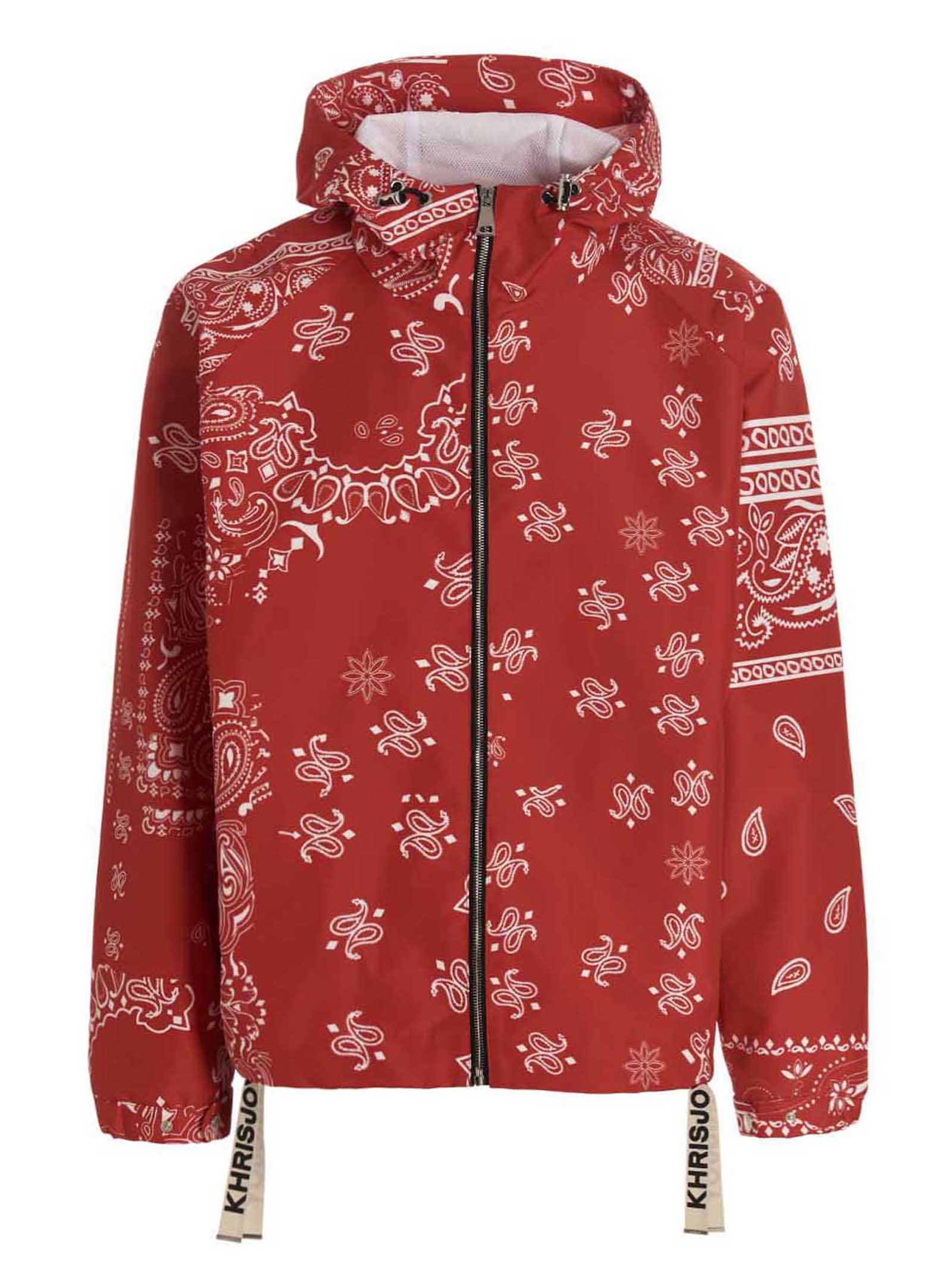 Khrisjoy Bandana-Print Windbreaker Jacket — Red by Khrisjoy