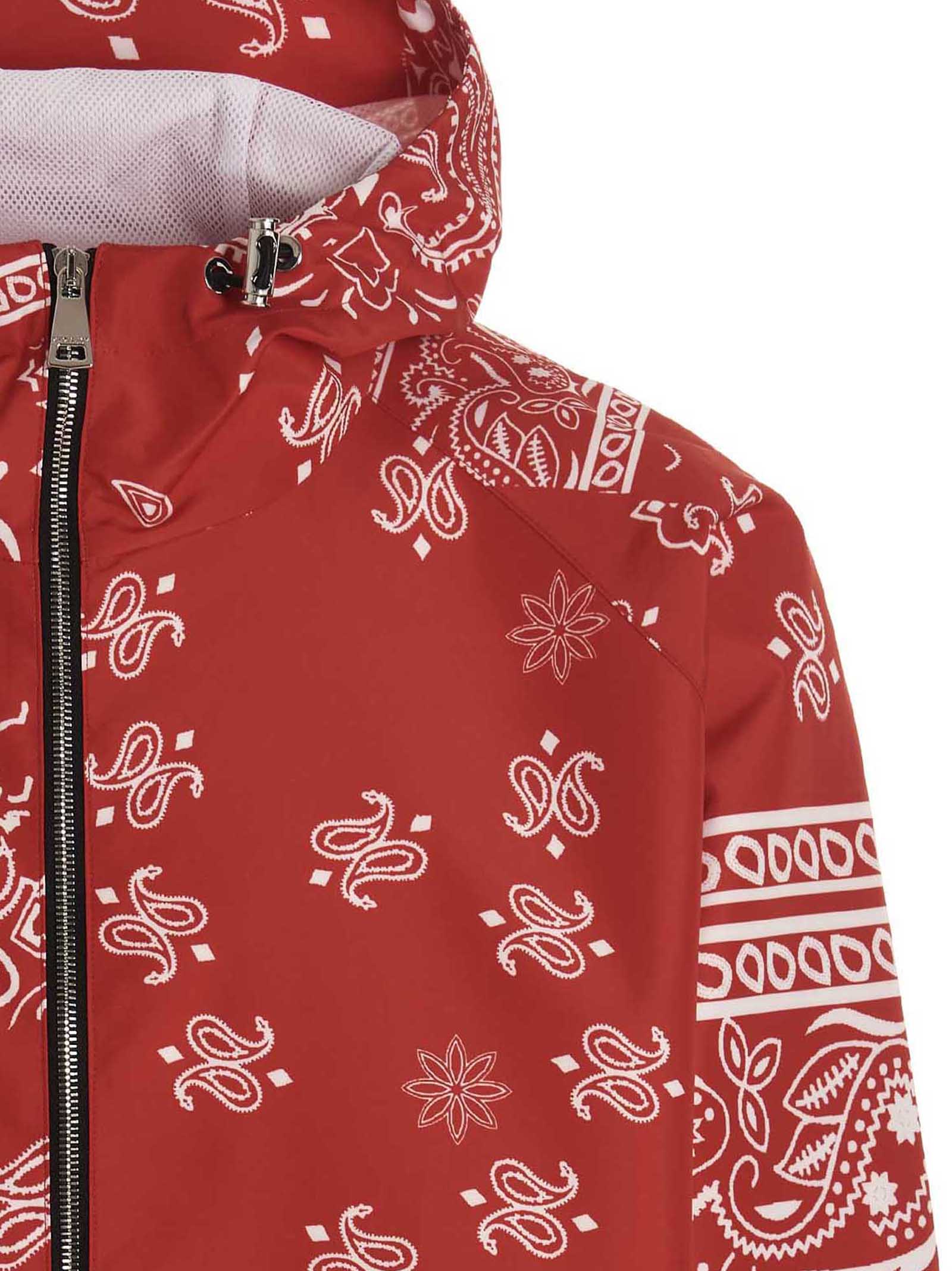 Khrisjoy Bandana-Print Windbreaker Jacket — Red, view 3