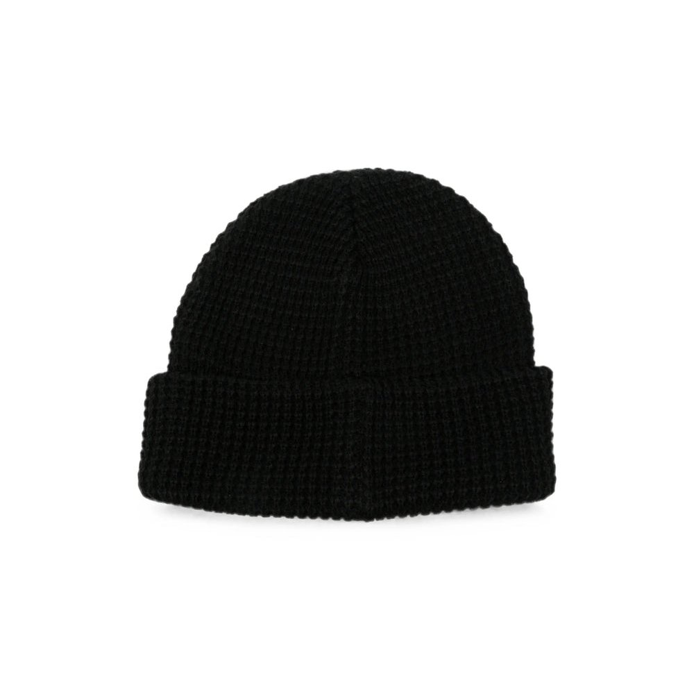 Kidsuper HT-10 Embroidered-Face Ribbed Knit Beanie — Black, view 2