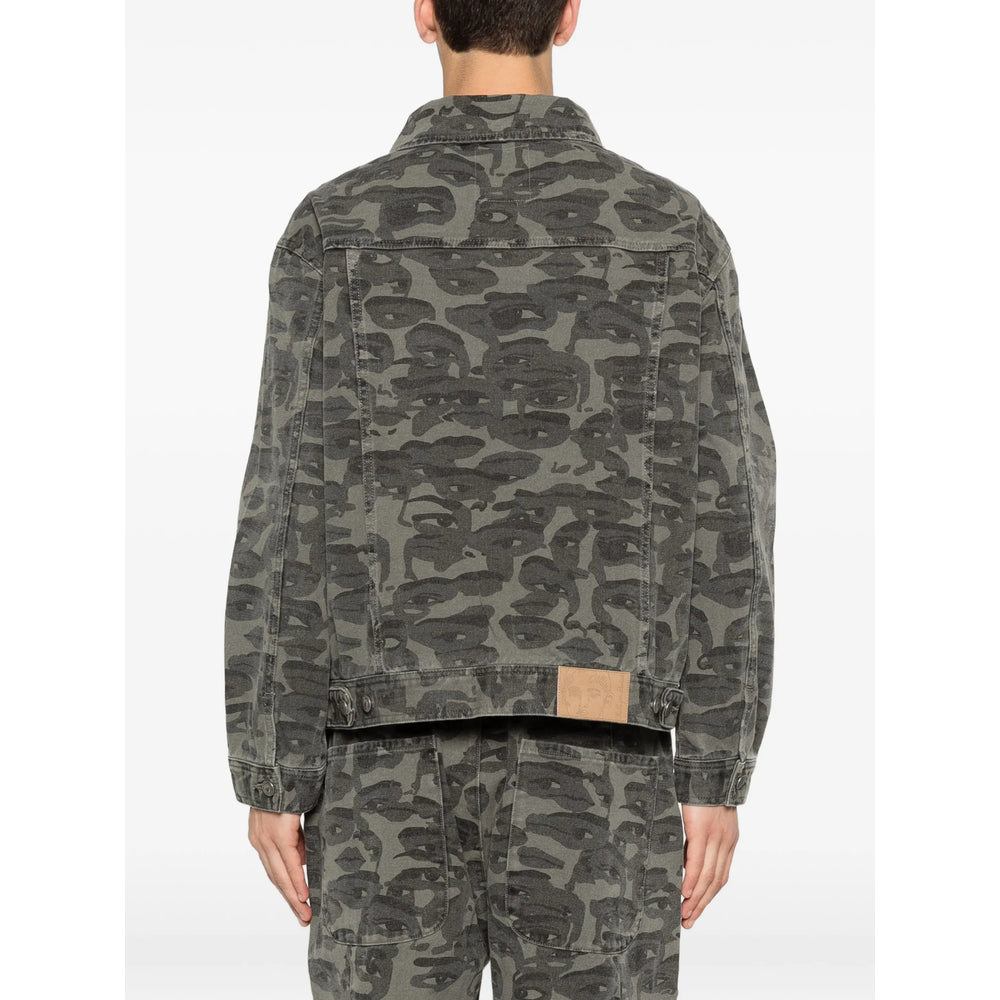 Kidsuper Camouflage Cotton Jacket — Gray, view 2