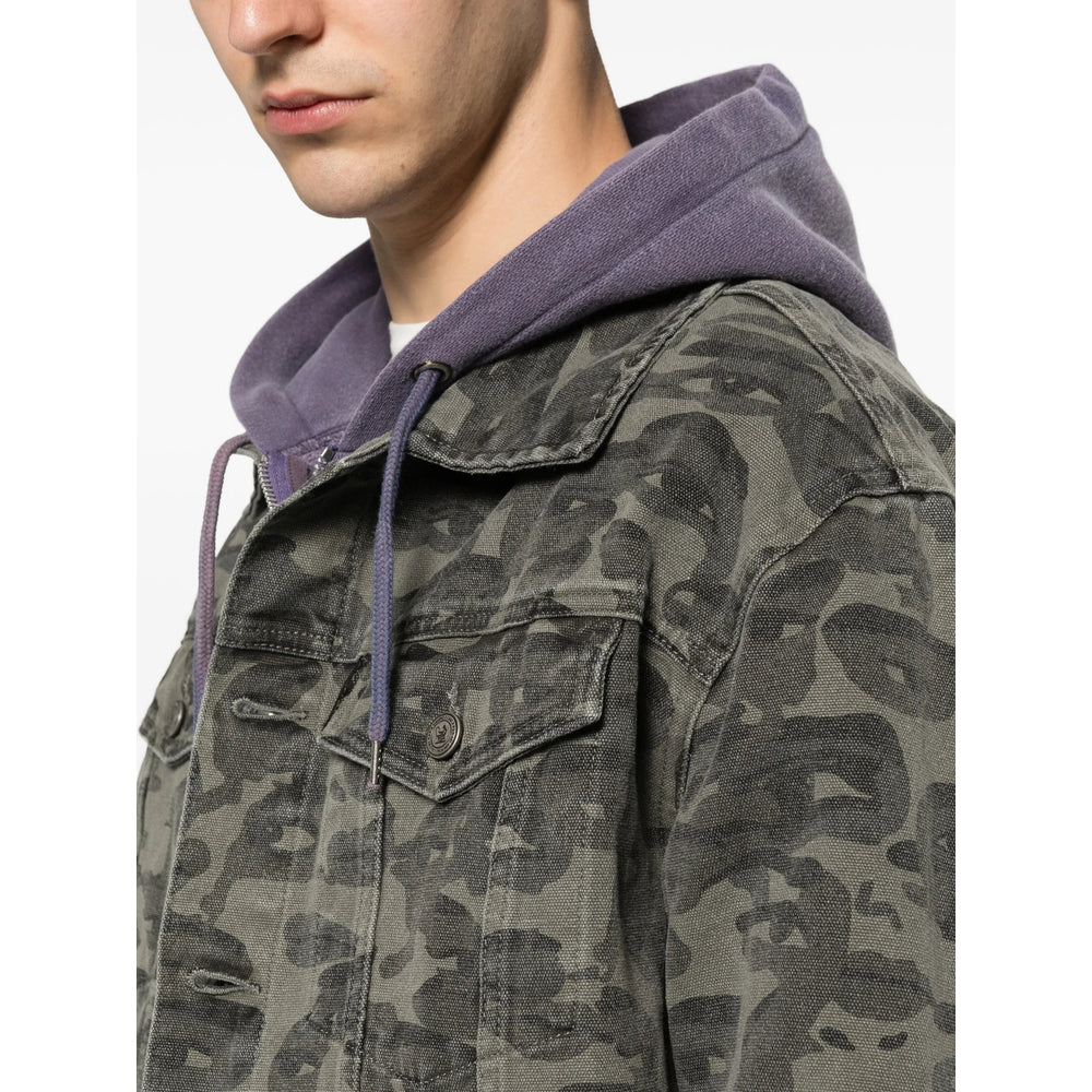Kidsuper Camouflage Cotton Jacket — Gray, view 4