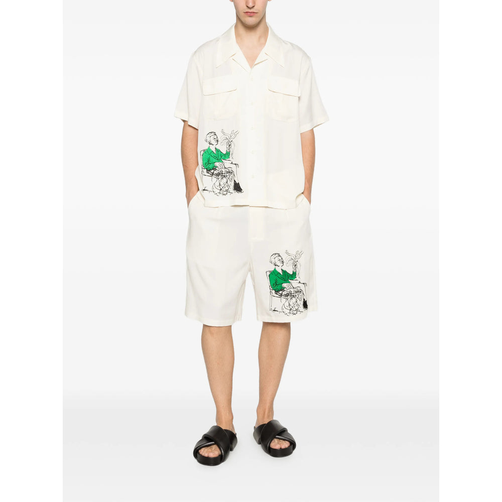 Kidsuper Tailored Tencel Shorts — Beige, view 4