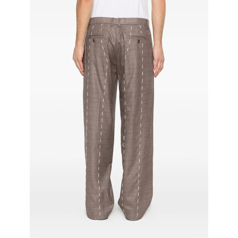 Kidsuper Plaid Tailored Trousers — Brown, view 2