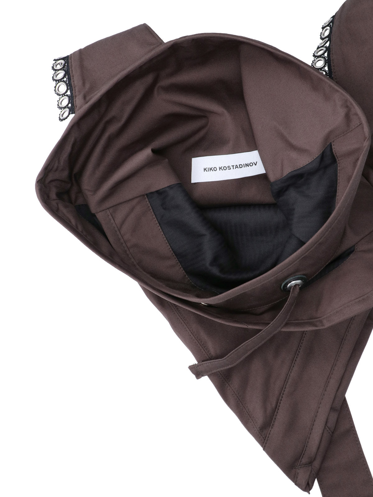Kiko Kostadinov Cotton Triangle Shoulder Bag — Brown, view 3