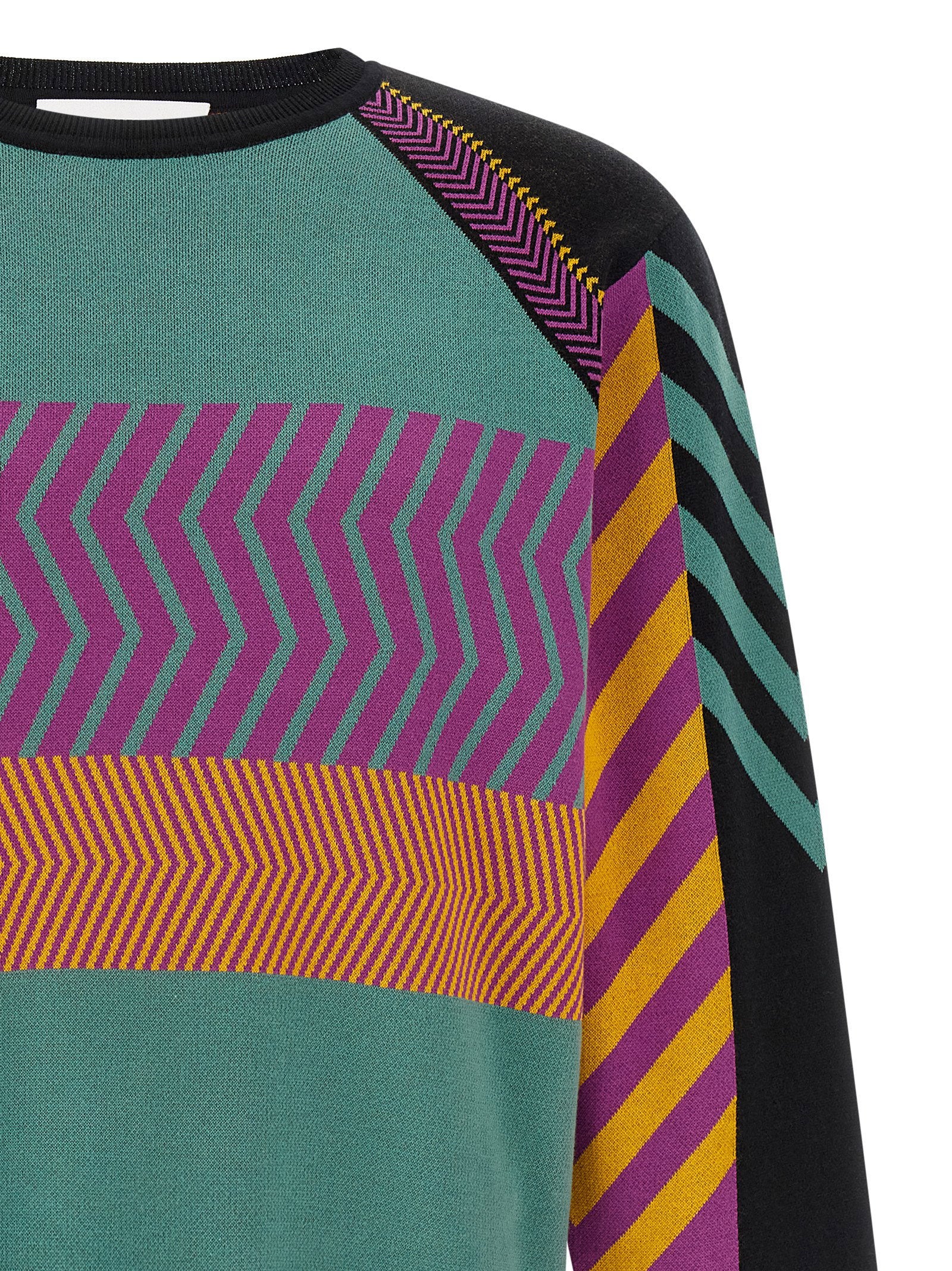 Kiko Kostadinov Panelled Jacquard Sweater — Teal, view 3