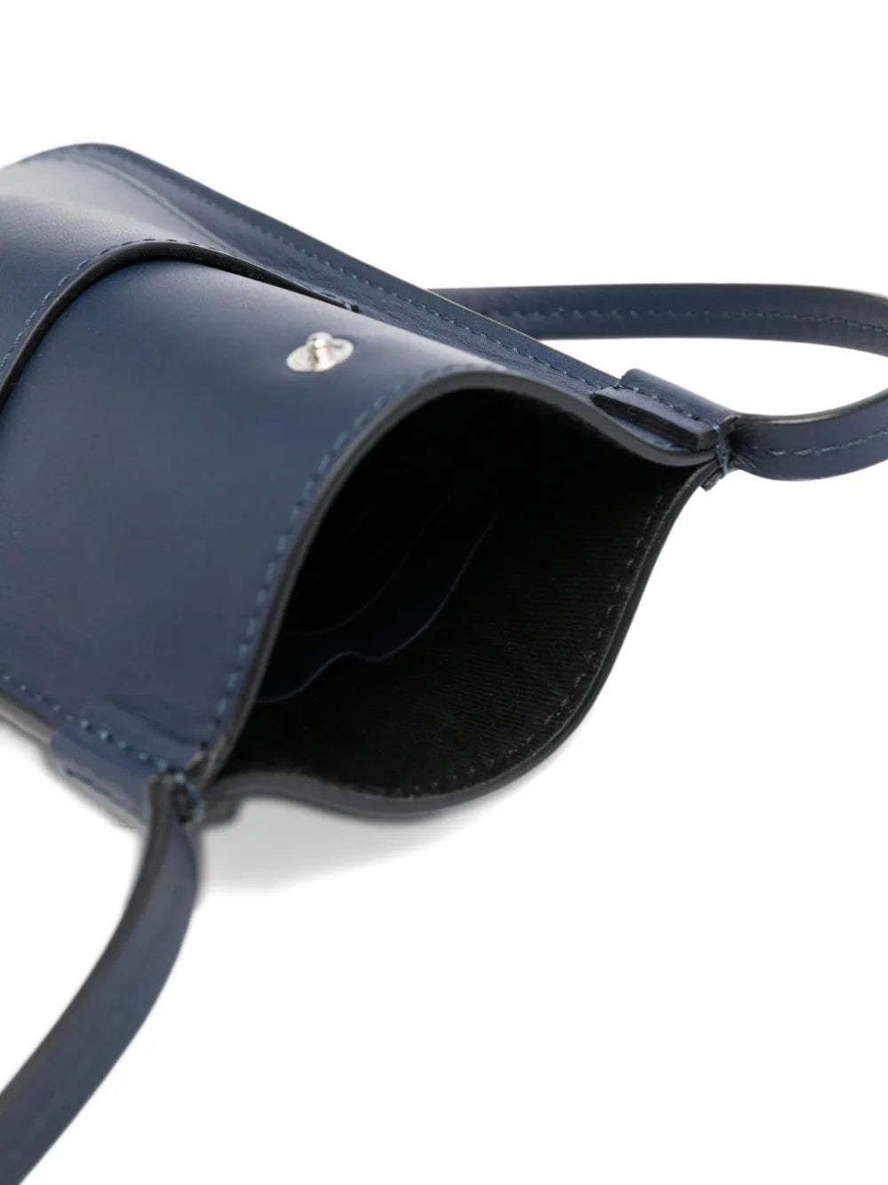 Kiton Calf Leather Crossbody Bag — Navy, view 2