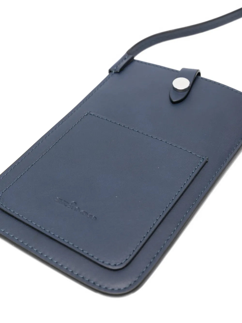 Kiton Calf Leather Crossbody Bag — Navy, view 3