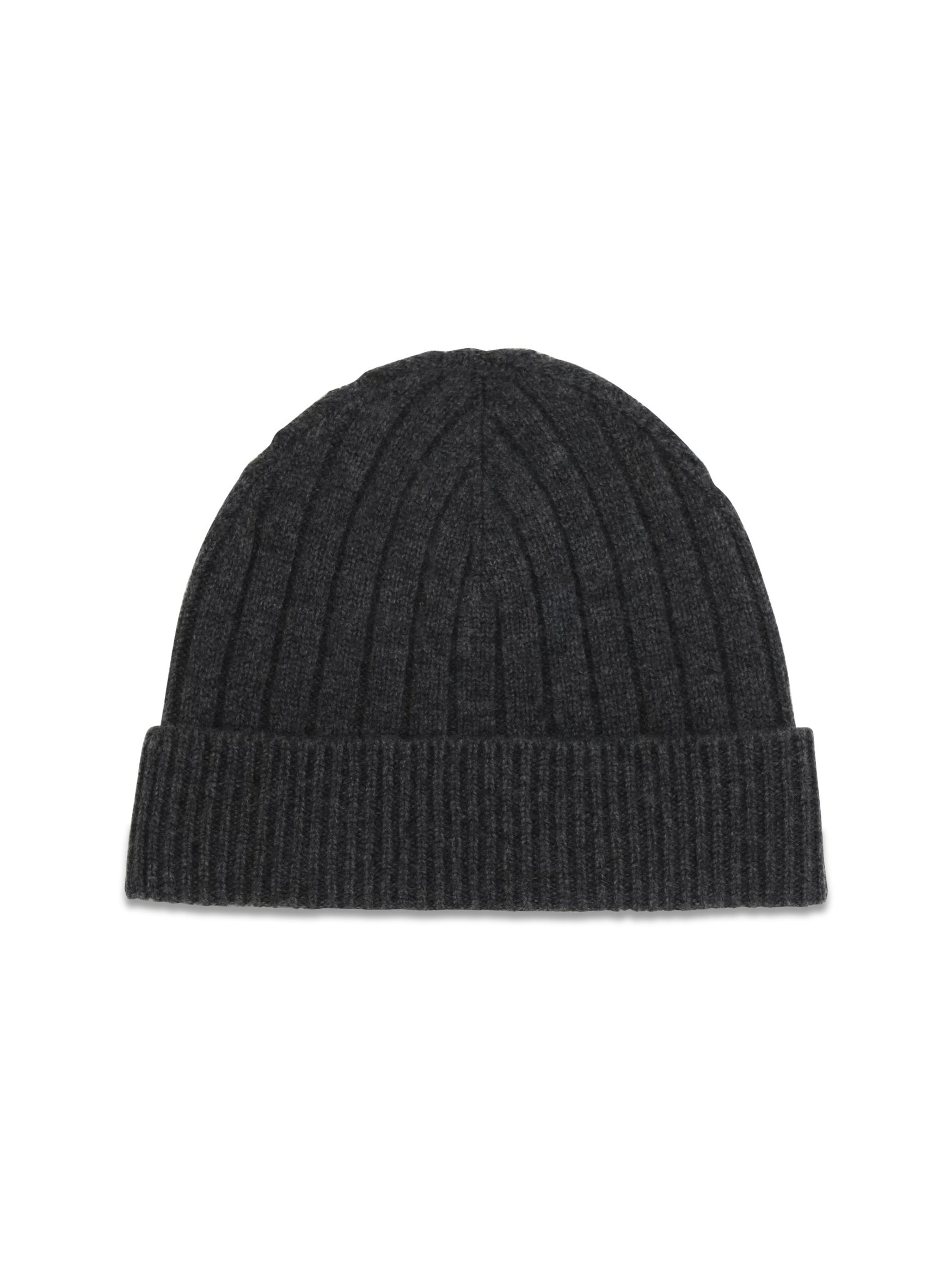 Kiton UCPL003K0235L03 Merino Wool Ribbed Knit Beanie — Gray, view 3