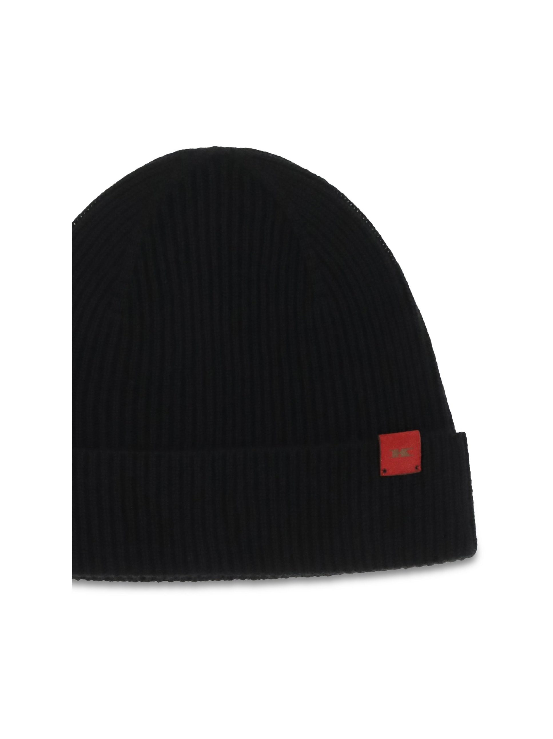 Kiton UCPL003K0239L04 Ribbed Merino Wool Beanie — Black, view 2