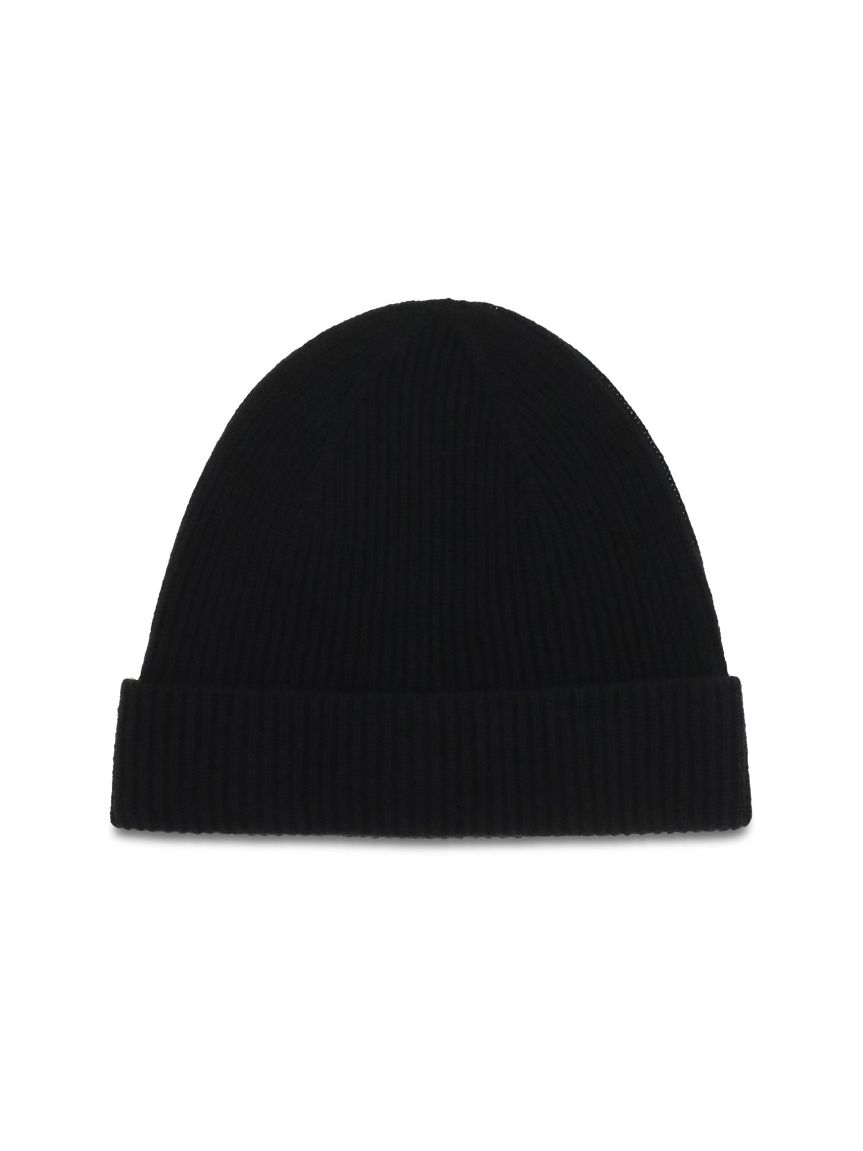 Kiton UCPL003K0239L04 Ribbed Merino Wool Beanie — Black, view 3