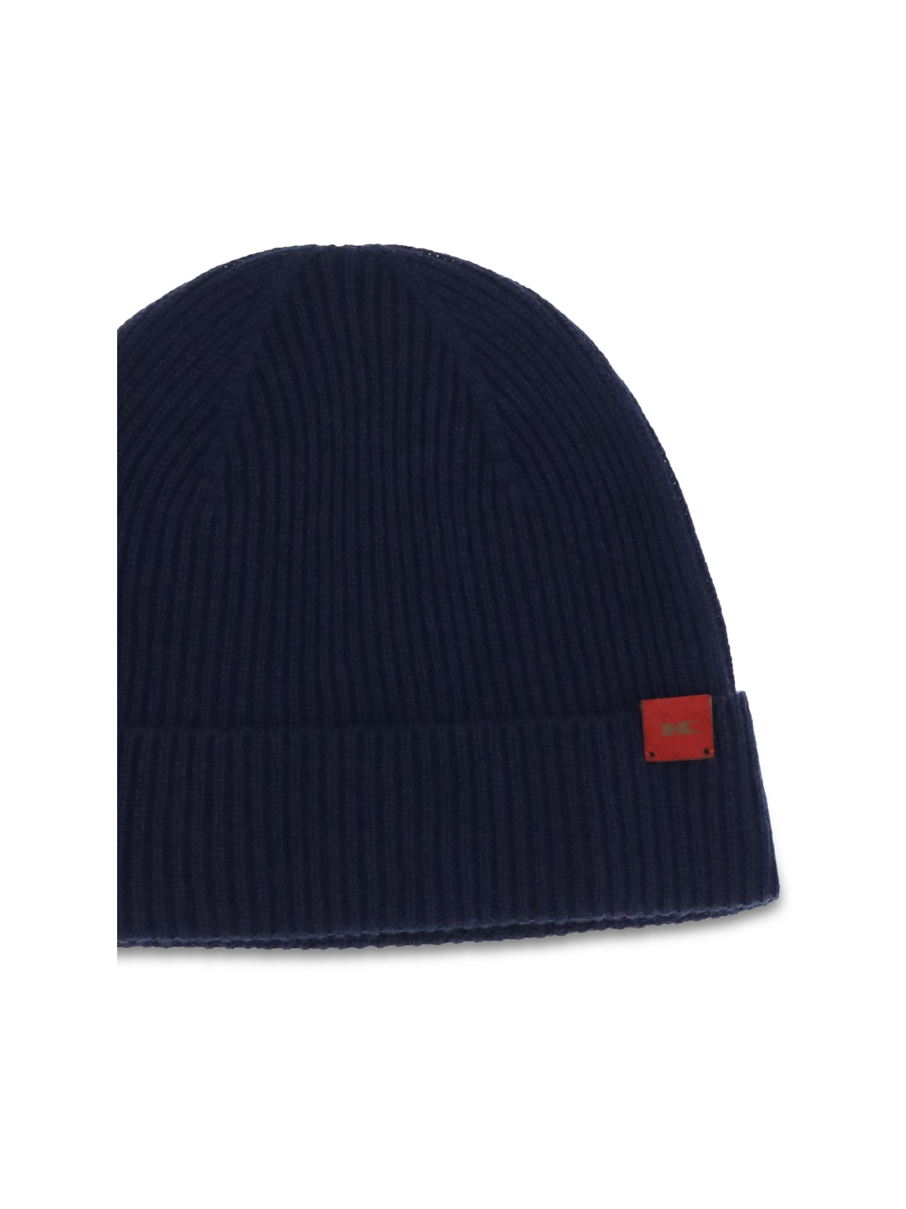 Kiton UCPL003K0239L05 Ribbed Wool Beanie — Navy, view 3