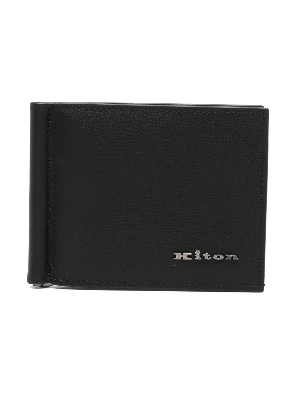 Kiton Calf Leather Wallet — Black by Kiton