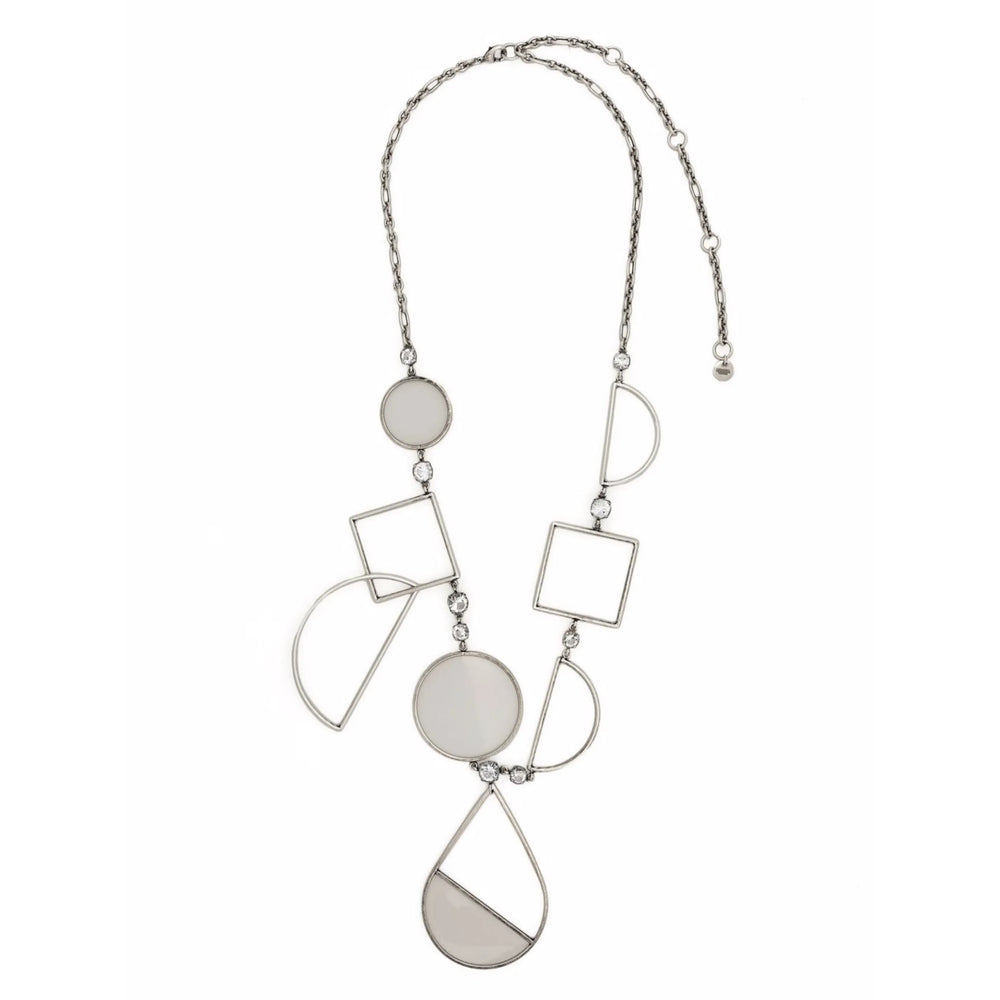 Krizia Geometric Metal Pendant Necklace — Silver by Krizia