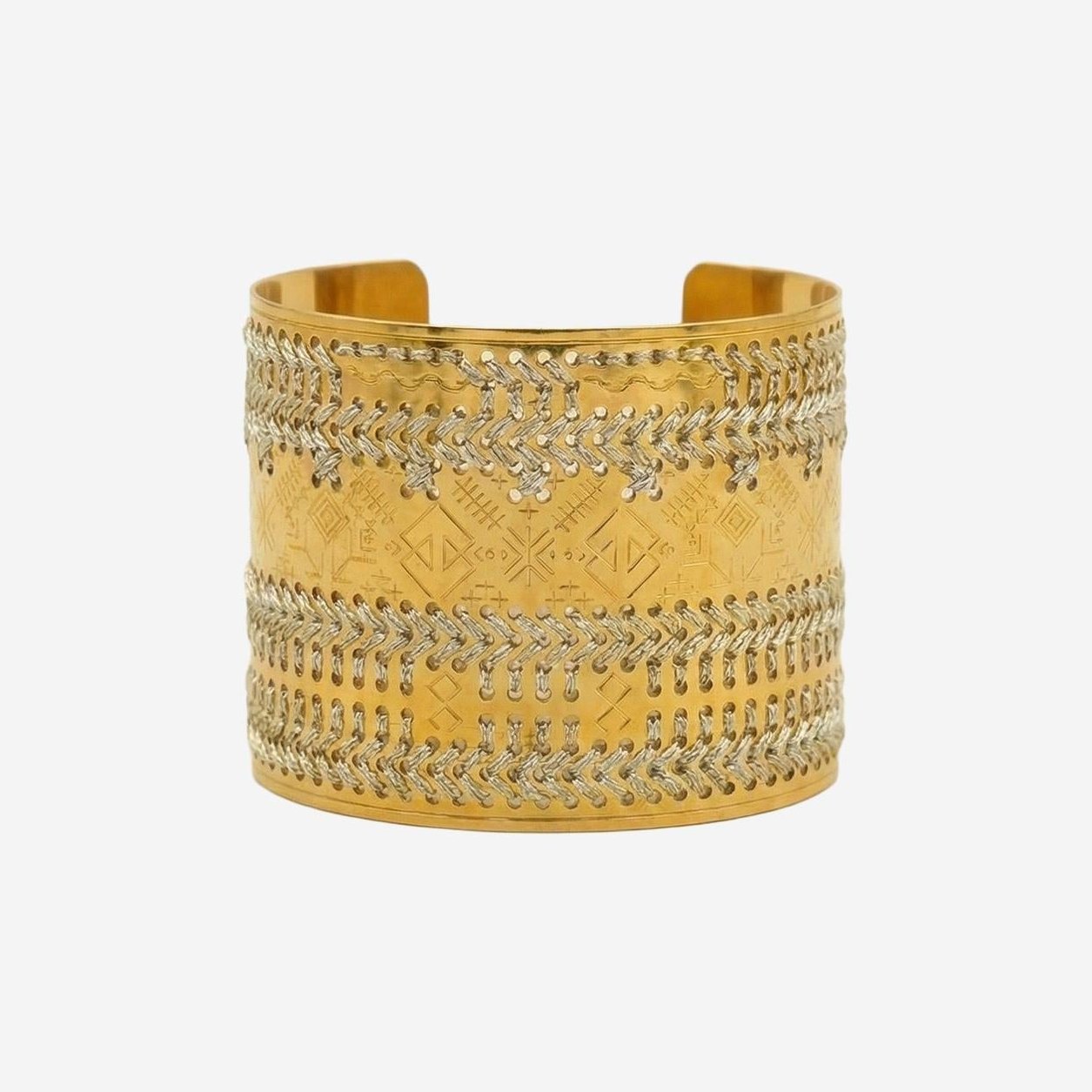 L'Eight Studio Engraved Two-Tone Steel Bracelet — Gold by L'Eight Studio