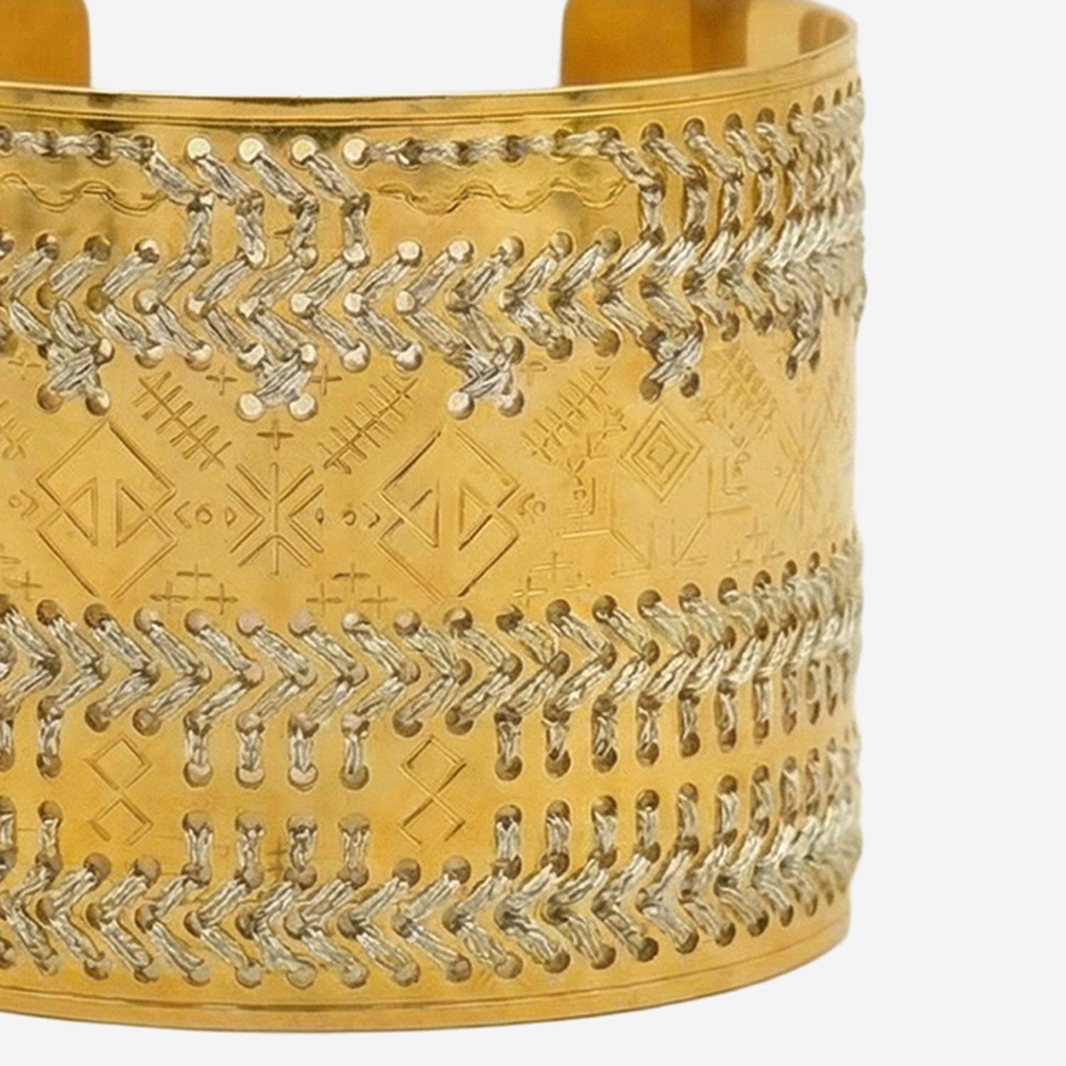 L'Eight Studio Engraved Two-Tone Steel Bracelet — Gold, view 2
