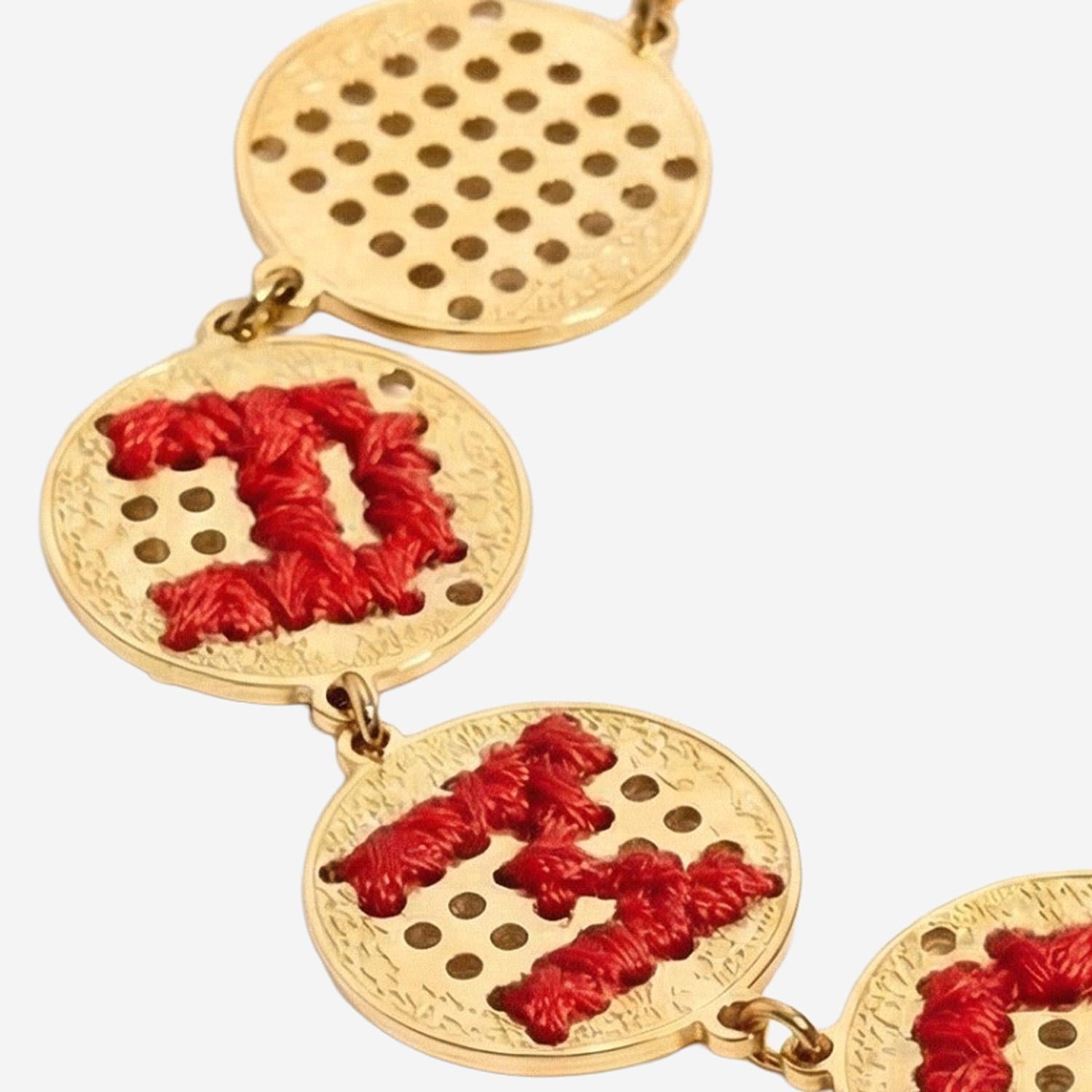 L'Eight Studio Hand-Embroidered Gold-Plated Bracelet — Gold by L'Eight Studio