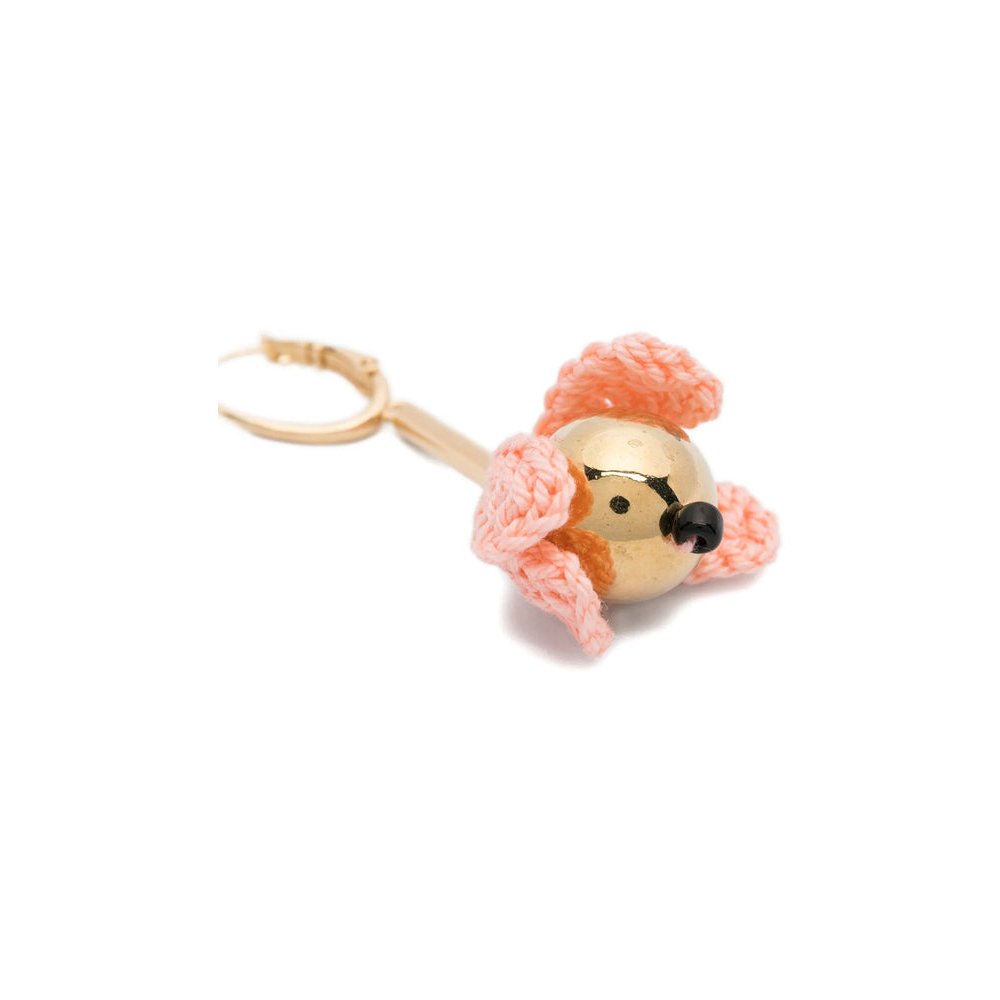 La Double J Crocheted Knit with Gold Earrings — Gold, view 2