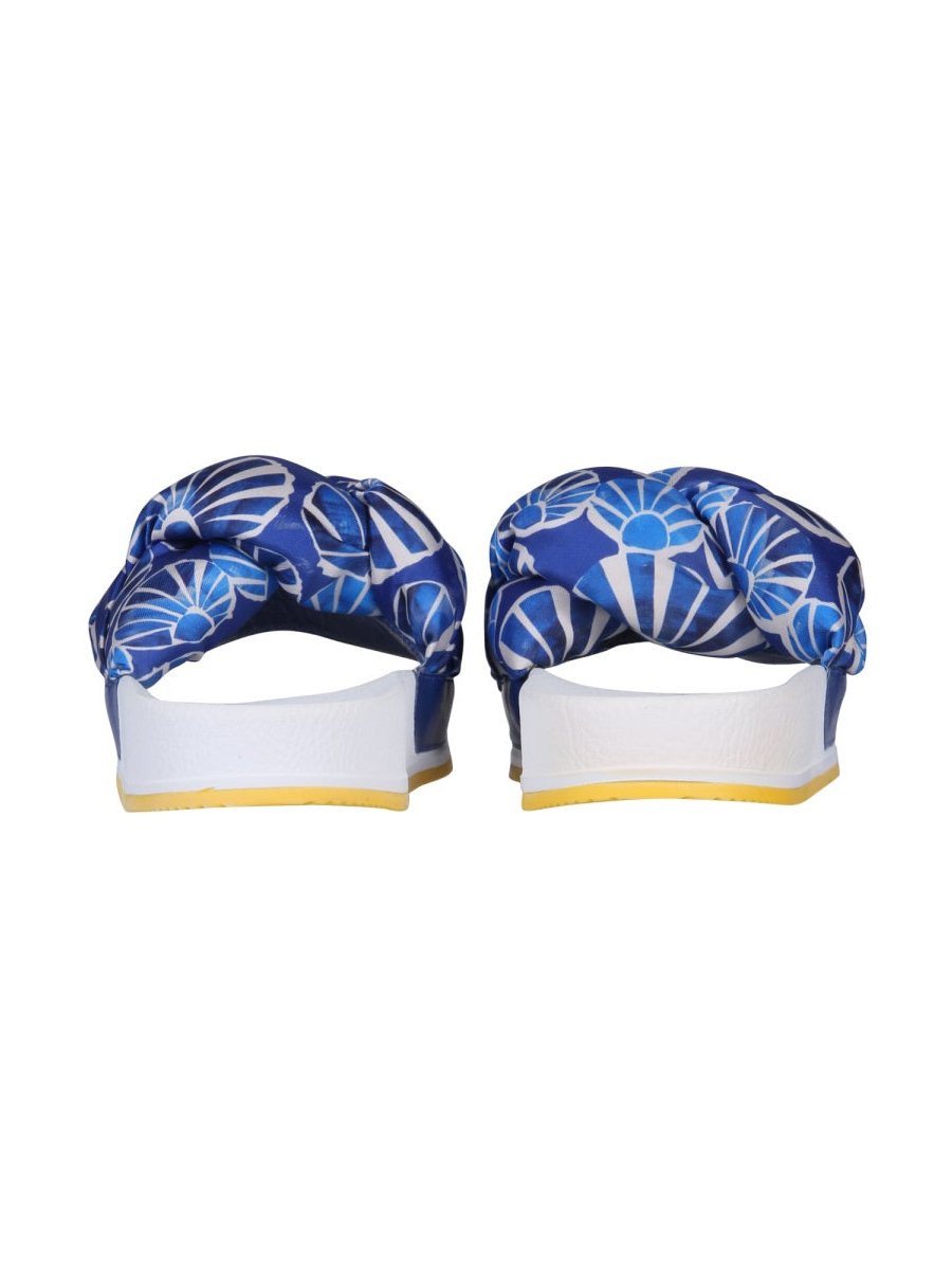 La Doublej Braided Slide Sandals — Blue, view 2