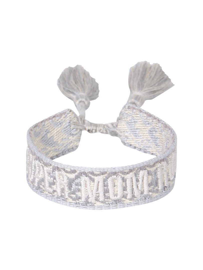 Label K Braided Fabric Bracelet — Gray, view 2