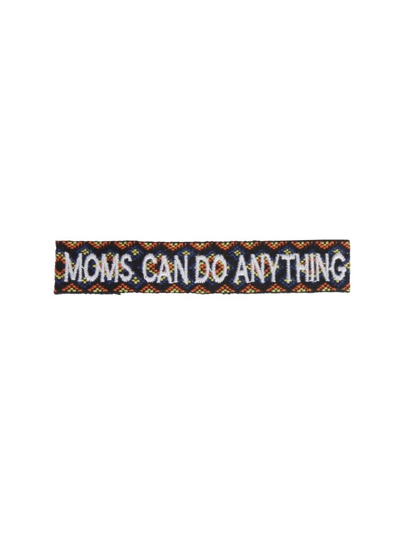 Label K Braided Fabric with Embroidered Text Bracelet — Multicolor by Label K