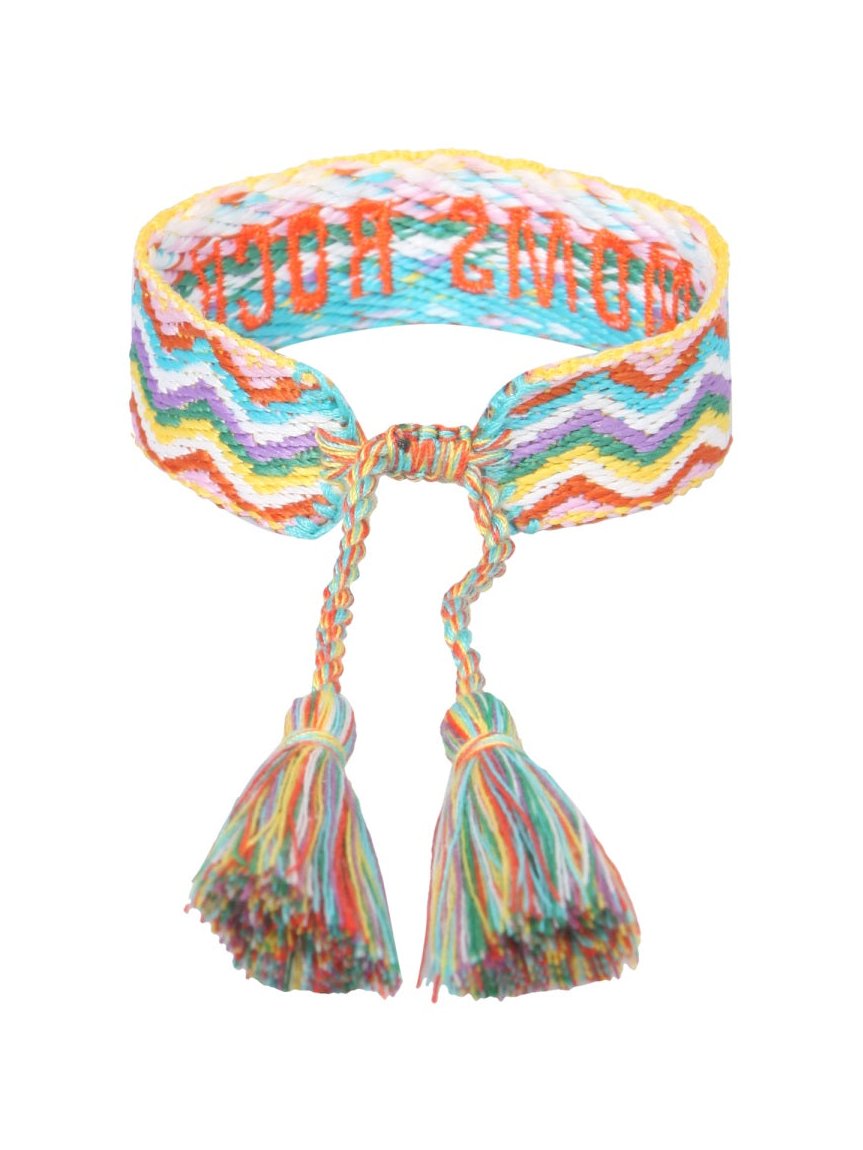 Label K Braided Fabric Bracelet — Multicolor, view 3