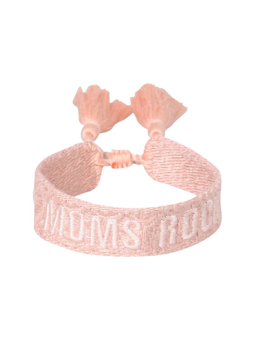 Label K Embroidered Braided Fabric Bracelet — Pink, view 2