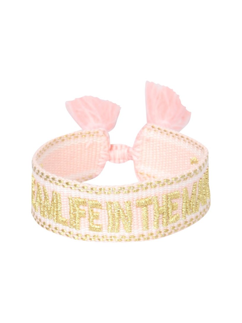 Label K Braided Fabric Bracelet — White, view 2