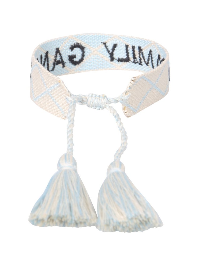 Label K Braided Fabric with Embroidered Detail Bracelet — White, view 3